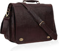 Leather Farm Messenger Bag for Men & Women 16 Inch – Premium Vintage Handmade Laptop Briefcase Satchel, Mens Shoulder Crossbody, Genuine Leather Computer Bag with Adjustable Strap Brown