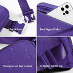 YOSHUYUKI Cross Body Fanny Packs for Women Men Fashion Waist Bag Pouch Nylon Small Travel Crossbody Bags Mini Purse Everywhere Belt Bag Bum Bag with Adjustable Strap for Workout Running Hiking Violet