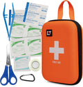 Avalanche 53 Pieces First Aid Kit, Compact Emergency Supplies Kit for Home, School, Car, Travel, Sports or Camping in Hard Shell Foam Case, Portable Mini First Aid Kit, Orange