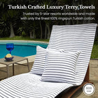 Black & White Brands Brazilian Beach/Pool/Bath Towel - Ultimate Absorbent Luxury XL 36x70 100% Cotton Wave (4 Towels, Black Poly Stripe)