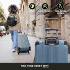 Kenneth Cole REACTION Out of Bounds Lightweight Hardshell 4-Wheel Spinner Luggage, Granite Blue, 24-Inch Checked