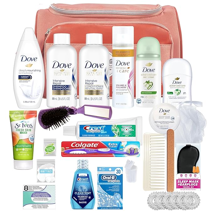 Convenience Kits International Women’s Super Premium 30 PC Travel Kit Featuring: Ensemble of Travel-Size Hair Care and Body Products in Large Toiletry Bag (802)