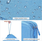 FYY Electronic Organizer, Extra Large Travel Cable Organizer Bag Pouch Portable Waterproof Double Layers All-in-One Storage Bag for iPad, Cable, Power Bank, Laptop Charger for Office/Home, Cyan