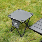 Opliy Camping Stool 2 Pack,13.5 Inch Portable Folding Stool for Outdoor Gardening and Beach Hiking Fishing,Foot Stool with Carry Bag (Gray)