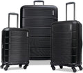 American Tourister Stratum 2.0 Hardside Expandable Luggage with Spinners | Jet Black | 3PC (CO/MED/LG)
