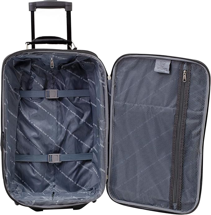 Travelers Club 3 Piece Bowman Luggage Set, Black Carry