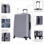 InUSA ROYAL Hardside Spinner Luggage with Ergonomic Handles | Spacious Travel Suitcase with Four Spinner Wheels and Studs | 28 Inch Large Spinner Luggage | Silver