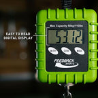 FEEDBACK SPORTS | Expedition Backpacking, Biking, Luggage 110lbs Capacity Digital Scale | Protective Rubber Exterior, Lbs/Kgs/Ounces/Grams/Decimal LCD Display | Batteries Included