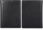 Polare Luxury RFID Blocking Leather Passport Holder Travel Wallet For Men and Women (Black/Brown with AirTag Slot)