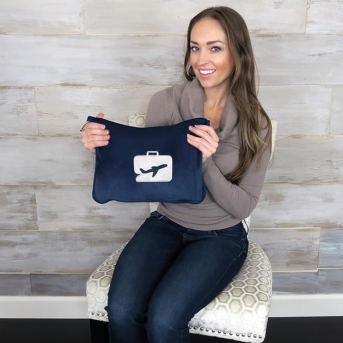 EverSnug Travel Blanket and Pillow Value Pack – Premium Soft & Lightweight | 2 in 1 Compact Blanket for Airplane, Car, Kids and Women | Color Includes Black & Navy Blue