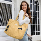 HOMESPON Large Canvas Tote Bag for Women Everything Bag with Pockets and Laptop Sleeve