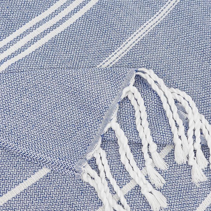 YSYJ Turkish Beach Towel 6 Pack Beach Towels 36"x71" Beach Towel Oversized Sand Free Turkish Towel Quick Dry Bath Towels Navy