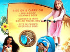 Fast Forward Moana 18" Ride-On Suitcase Scooter - Lightweight Carry-On Foldable Scooter Luggage