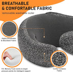 Travel Pillow - Hooded Neck Pillow Airplane Memory Foam Filling for Plane, Office, Cars Sleeping, Road Trip, Long Flights, Airplane Travel Essentials, Includes Eye Mask & Earplugs (Pink)
