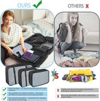 10 Pcs Set Packing Cubes - Travel Packing Organizers, Expandable Suitcase Organizer, Luggage Organizer Bags