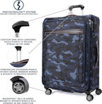 Travelpro Platinum Elite Softside Expandable Checked Luggage, 8 Wheel Spinner Large Suitcase, TSA Lock, Men and Women, Navy Camouflage, Checked Large 29-Inch