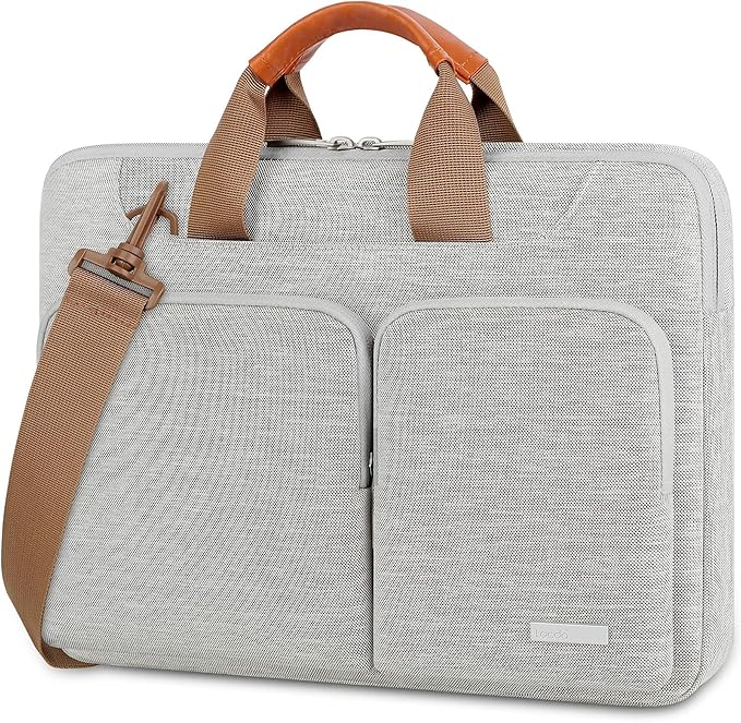 Lacdo 360° Protective Laptop Shoulder Bag, 14 inch Computer Bags for 14 inch MacBook Pro M5 Pro/Max A3426 A3427 (2026), M5/M4/M3/M2/M1 A3434 A3112 A3401 A3185 A2918 A2992 2025-2021 Messenger Bag, Gray