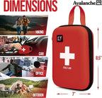 Avalanche 53 Pieces First Aid Kit, Compact Emergency Supplies Kit for Home, School, Car, Travel, Sports or Camping in Hard Shell Foam Case, Portable Mini First Aid Kit, Red