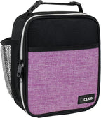 opux Premium Insulated Lunch Box, Soft School Lunch Bag for Girls Kids, Leakproof Small Lunch Pail Women Work, Reusable Compact Cooler Tote Lunchbox for Office Adult, Heather Purple