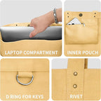 HOMESPON Large Canvas Tote Bag for Women Everything Bag with Pockets and Laptop Sleeve