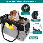 PetAmi Dog Purse Carrier for Small Dogs Cats, TSA Airline Approved Soft-Sided Pet Carrier with Pockets, Ventilated Travel Tote Bag with Bed & Shoulder Strap, Puppy Kitten, Max 12 lbs, Stripe Black