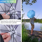 3 Pack Umbrella Hat, Sports Head Umbrella Hats for Adult Women, 26" Diameter Folding Waterproof Rainbow Fishing Headwear for Outdoor Party Beach Hiking