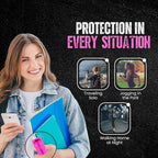 Police Magnum Personal Safety Alarm & Pepper Spray Combo Self Defense Pack for Women- Loud 135db Siren with Light & Max Strength Flip Top Pepper Spray Protection
