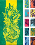 Nova Blue Pineapple Beach Towel – Yellow and Green with A Tropical Design, Extra Large, XL (34”X 63”) Tropical Fruit, Yellow Beach Towel with Unique Design Made from 100% Cotton