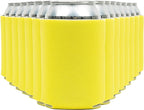 Blank Beer Can Coolers Sleeves (30-Pack) Soft Insulated Beer Can Coolies - HTV Friendly Plain Koolies in Bulk for Beer Cans & Bottles - Coolie Blanks for Vinyl Projects & Wedding Favors (Yellow)