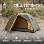 OneTigris Stella 4 Season Camping Tent Backpacking Waterproof Lightweight Easy Setup Instant 3000mm Waterproof Rating Outdoor Hiking Tent