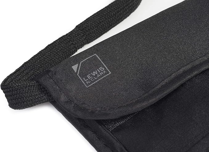 Lewis N. Clark Rfid Blocking Stash Neck Wallet, Travel Neck Pouch + Passport Holder for Women & Men - Black