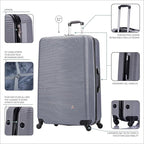 InUSA ROYAL Hardside Spinner Luggage with Ergonomic Handles | Spacious Travel Suitcase with Four Spinner Wheels and Studs | 32 Inch Extra Large Spinner Luggage | Silver