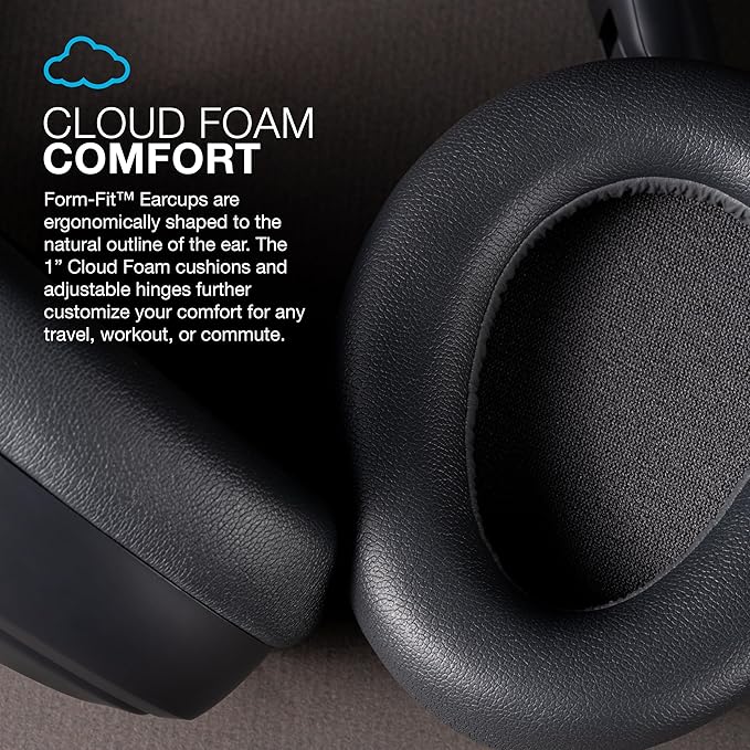 JLab, JBuds Lux ANC, Over Ear Headphones, Active Noise Cancelling, Bluetooth, Spatial Audio, Graphite