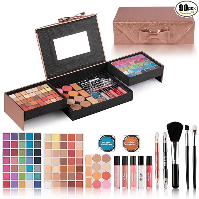 Hot Sugar Makeup Kit for Teenagers, Beginner Makeup Gift Set for Women Full Makeup Kit (Bronze)