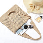 WantGor Crochet Bags, Beach Mesh Tote Bag Womens Shoulder Shopping Handbag Casual Travel Totes Bag Foldable Hobo Bags