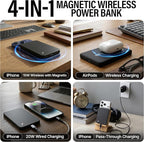 Nimble Champ Wireless 5K Portable Charger for Back of Phone, 5,000mAh Magnetic Wireless Power Bank, Qi2 Certified Fast Charging, Slim MagSafe-Compatible Battery Pack for iPhone 17/16/15/14 Series