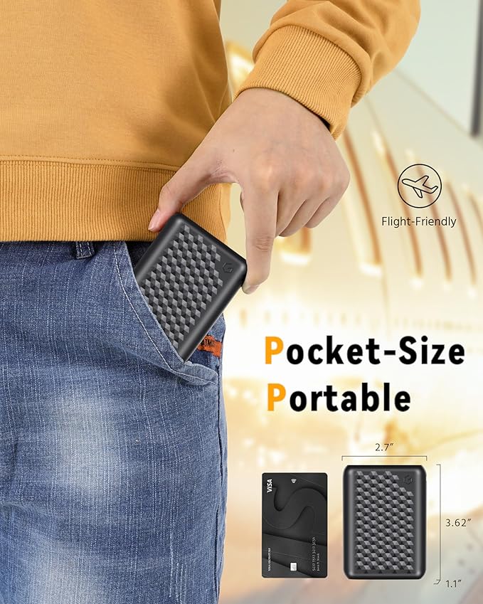 Wulcea DC Output 12V 18400mAh USB Output 5V2A Battery Pack Long Lasting Big Capacity for Heated Apparel Cloth Women Men Lady Jacket Coat Pants Camping Chair Power Bank Replacement USB Portable Charger