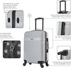 InUSA RESILIENCE Luggage with Spinner Wheels | Durable Lightweight Hardshell Suitcase, Spacious Travel Bag with Handle and Trolley | 20-Inch Carry On Small Luggage | Silver