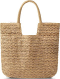 Straw Beach Bags for Women - Summer Woven Tote Bag Shoulder Handbags, Large Beach Bag for Women for Holiday