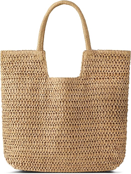 Straw Beach Bags for Women - Summer Woven Tote Bag Shoulder Handbags, Large Beach Bag for Women for Holiday