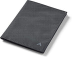Allett Travel Wallet, Jet Black | Nylon, Thin Bifold, RFID Blocking, Minimalistic, Front Pocket | Holds Up To 10 Cards & Passport | For Men & Women