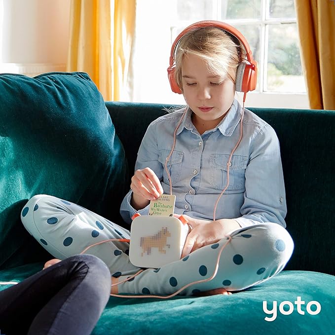 YOTO Wired Headphones – Kids Accessories, Lightweight Adjustable & Foldable Over-Ear Earphones with Travel Bag, Volume-Limiting for Safe Listening & Daisy Chain Feature for Audio Sharing