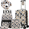 Kids Luggage with Spinner Wheels 5 Piece Carry on Suitcases for Girls 16" Toddler Suitcase Set Airline Approved (Purple Tower)