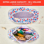 Beach Bag and Pool Bag Has Cooler Pocket, 7 Pockets Total, Zip Top. Family Size Waterproof Beach Tote