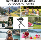 OUTSKIRT Camping Folding Tripod Stools Portable Camping Stools 2 Pack Extra Tall for Adults High Lightweight Camping Stool, Tripod Chairs for Fishing Hiking Backpacking