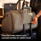 Halfday Convertible 2-in-1 Garment Duffel Weekender Bag 40L: Wrinkle-Free Travel (Hanging Suit Compartment, Shoe Pockets, Trolley Sleeve), Durable & Water-Resistant Carry-on, Cactus