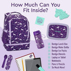 Bentgo Kids 2-in-1 Backpack & Insulated Lunch Bag - Durable 16” Backpack & Lunch Container in Unique Prints for School & Travel - Water Resistant, Padded & Large Compartments (Unicorn)