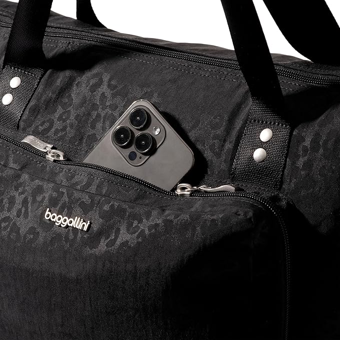 Baggallini Carryall Expandable Lightweight Travel Tote 22" Packable Folding Compact Nylon Washable Weekender w/Luggage Sleeve