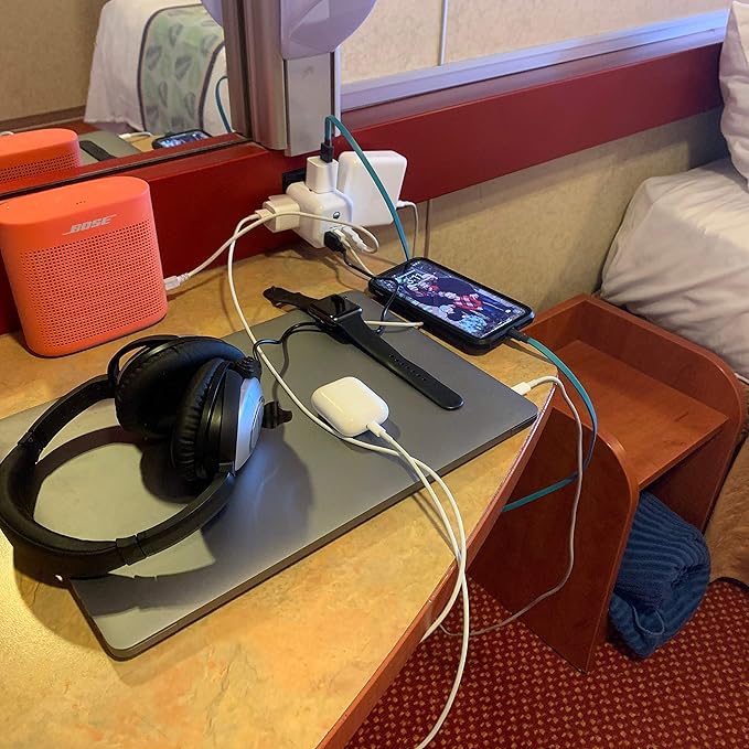 Cruise Approved Power Strip Non Surge Protector for Cruise Ship Multi Plug, 6 Outlets, 3 USB & 3 AC Outlet for Carnival, Celebrity, Princess, Norwegian & Major Lines in 2026 & 2027