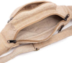 Freakmandu Eco-Friendly Boho Hippie Style Hemp Fanny Pack White Hip Waist Bag for Hiking Running Jogging (Nirvana)